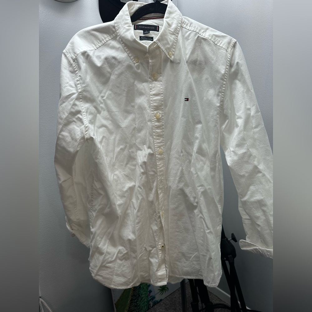 Tommy Hilfiger White Casual Button Down Shirt